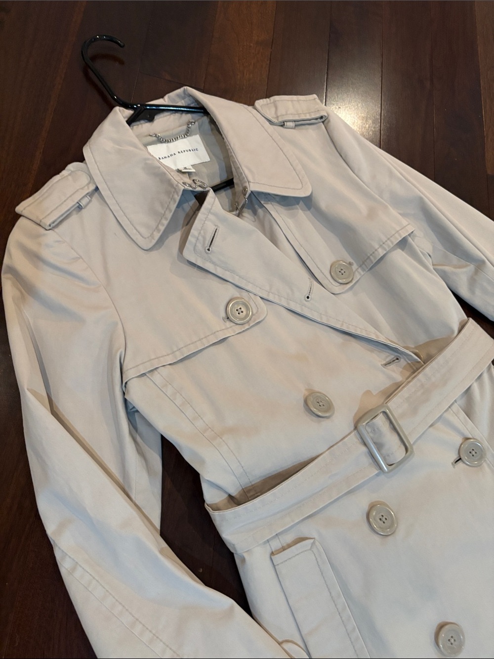 Banana Republic Light Stone Women's Double-Breasted Trench Coat